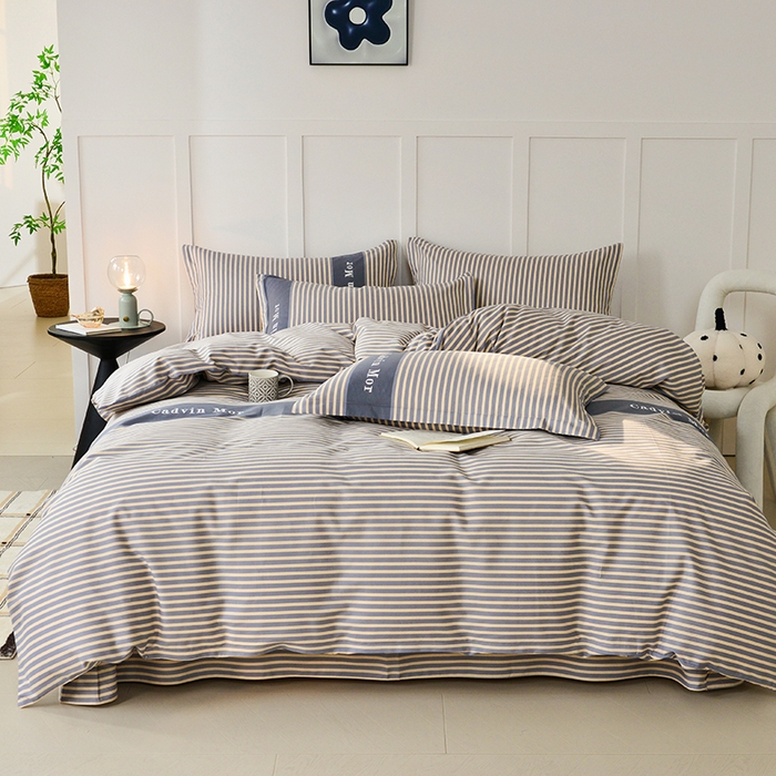 91家纺网 家纺一手货源 找家纺 登登 2024新款直播爆款清新风纯棉全棉三四件套 慢生活