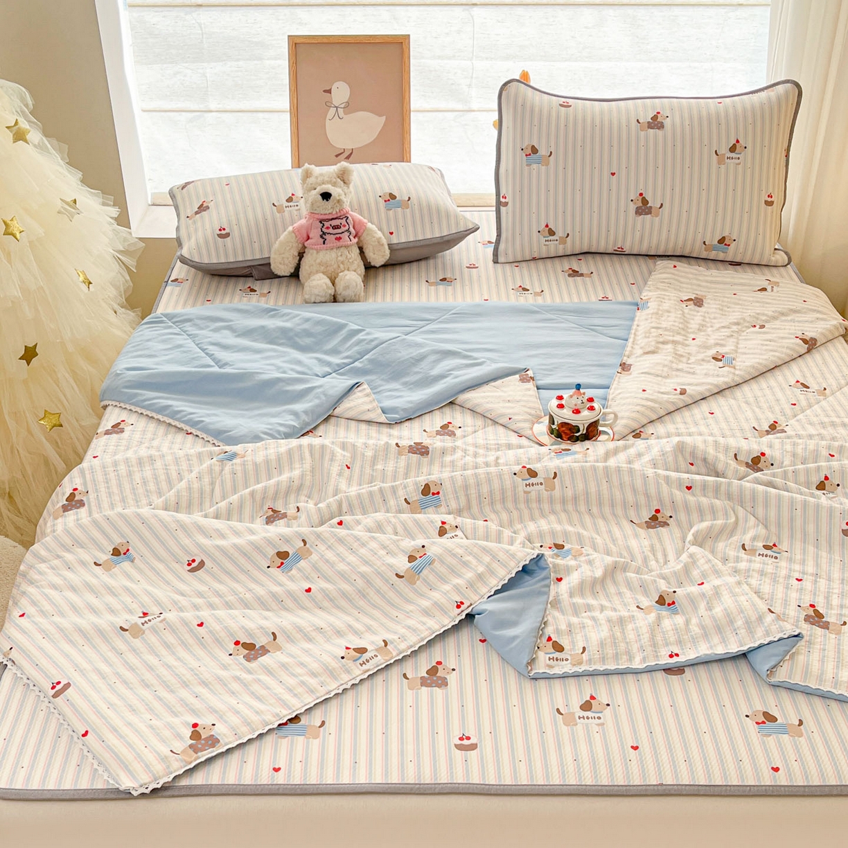 91家纺网 家纺一手货源 找家纺 川悦生活 2026新款凉感冰丝席大床小阪冰丝凉席 席腊肠甜心