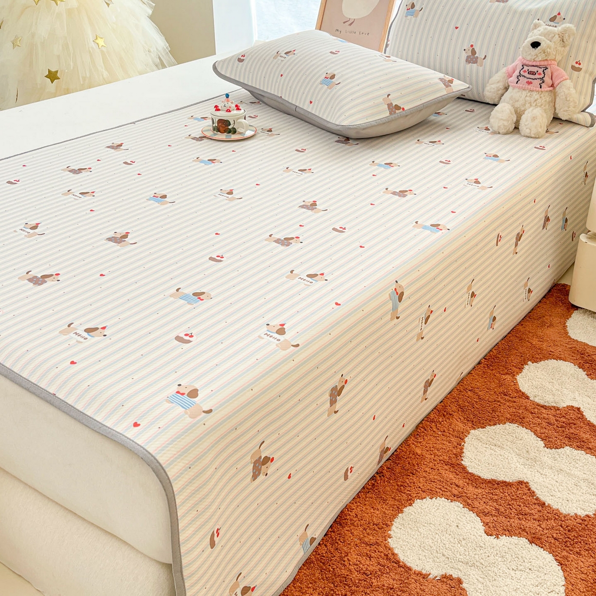 91家纺网 家纺一手货源 找家纺 川悦生活 2026新款凉感冰丝席大床小阪冰丝凉席 席腊肠甜心