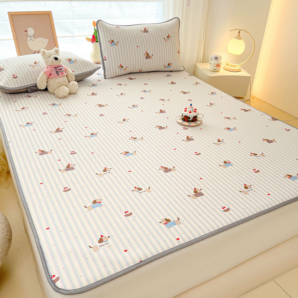 91家纺网 家纺一手货源 找家纺 川悦生活 2026新款凉感冰丝席大床小阪冰丝凉席 席腊肠甜心