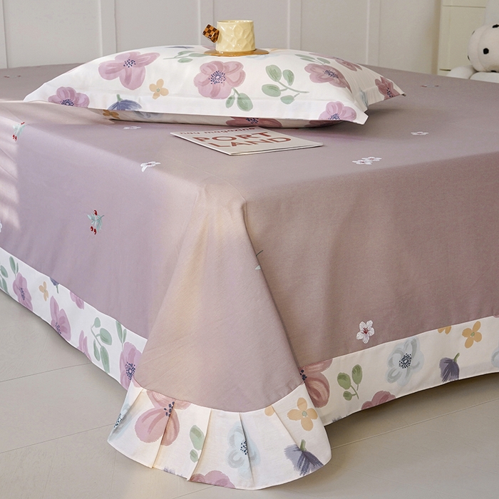 91家纺网 家纺一手货源 找家纺 登登 2024新款直播爆款清新风纯棉全棉三四件套 花都丽影