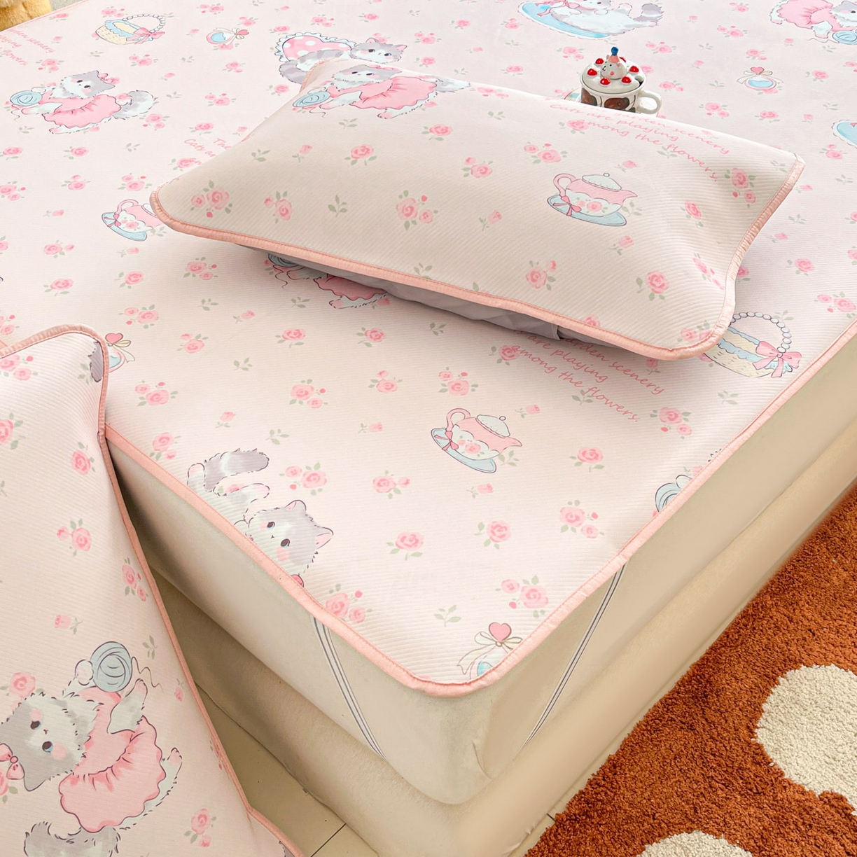 91家纺网 家纺一手货源 找家纺 川悦生活 2026新款凉感冰丝席大床小阪冰丝凉席 席喵萝花园