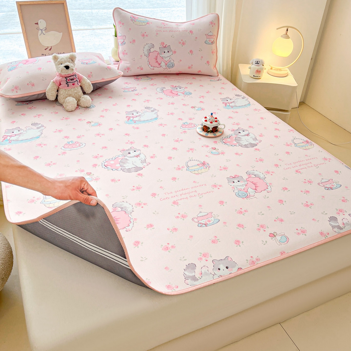 91家纺网 家纺一手货源 找家纺 川悦生活 2026新款凉感冰丝席大床小阪冰丝凉席 席喵萝花园