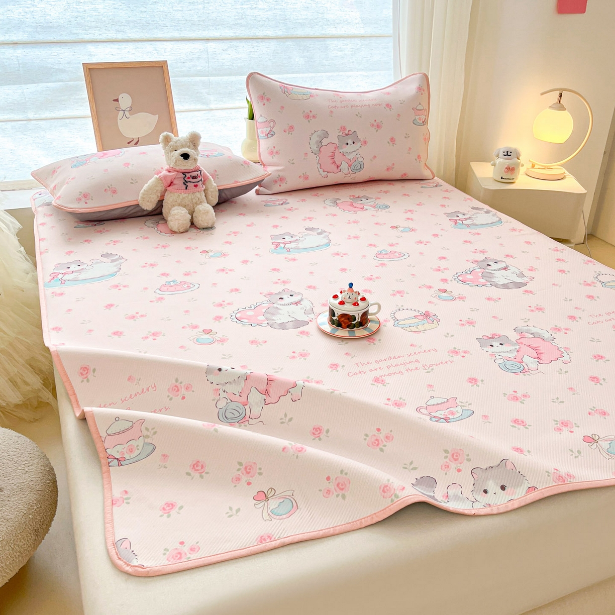 91家纺网 家纺一手货源 找家纺 川悦生活 2026新款凉感冰丝席大床小阪冰丝凉席 席喵萝花园