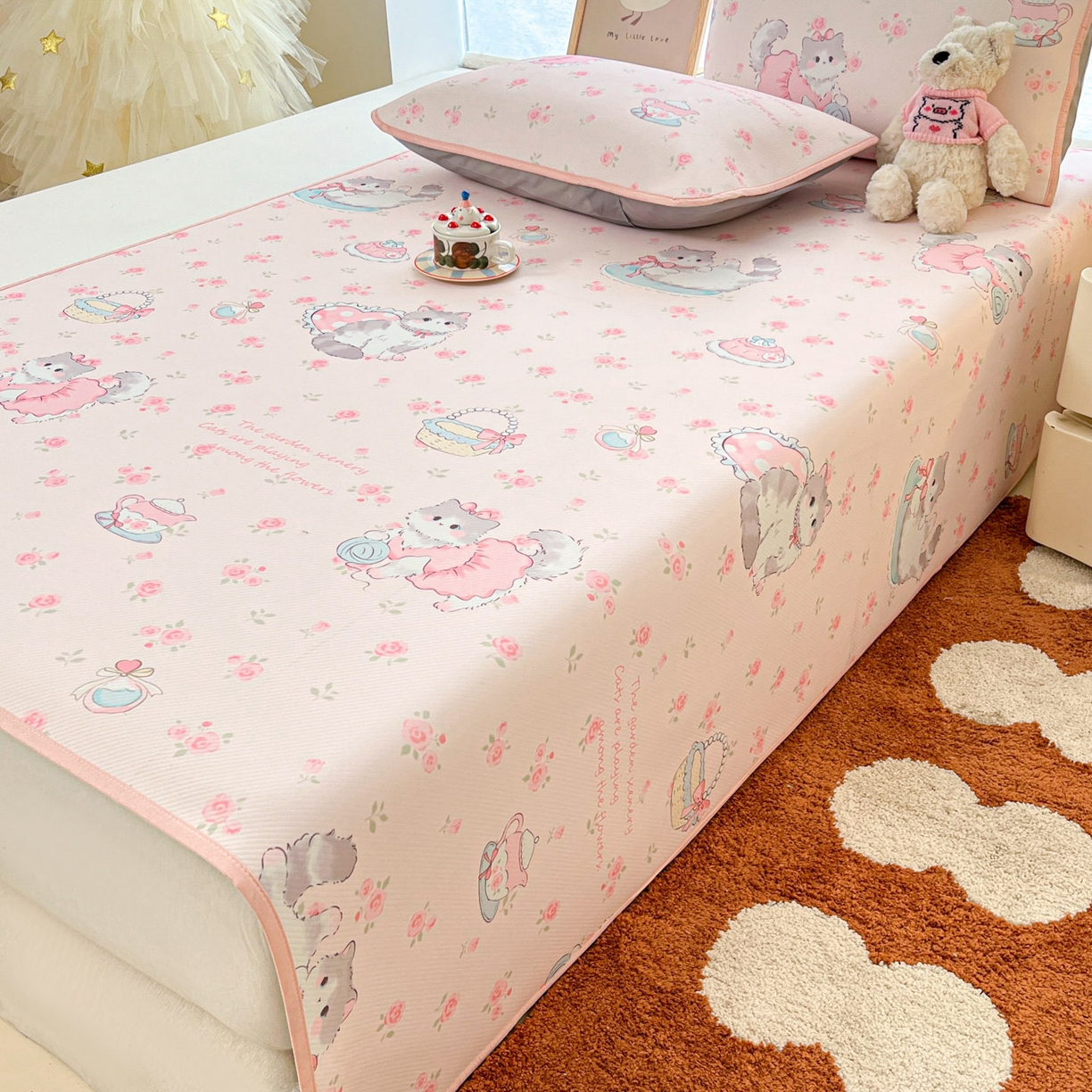 91家纺网 家纺一手货源 找家纺 川悦生活 2026新款凉感冰丝席大床小阪冰丝凉席 席喵萝花园