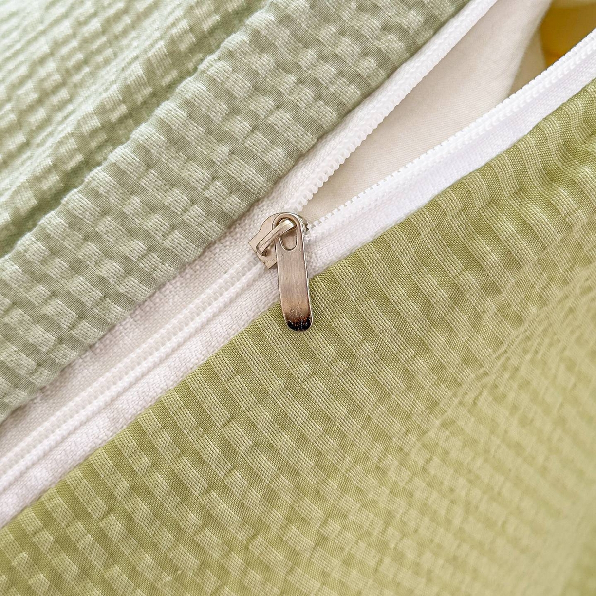 91家纺网 家纺一手货源 找家纺 雅眠居 2026直播爆款泡芙棉双层蕾丝花边床盖四件套 甜心-绿