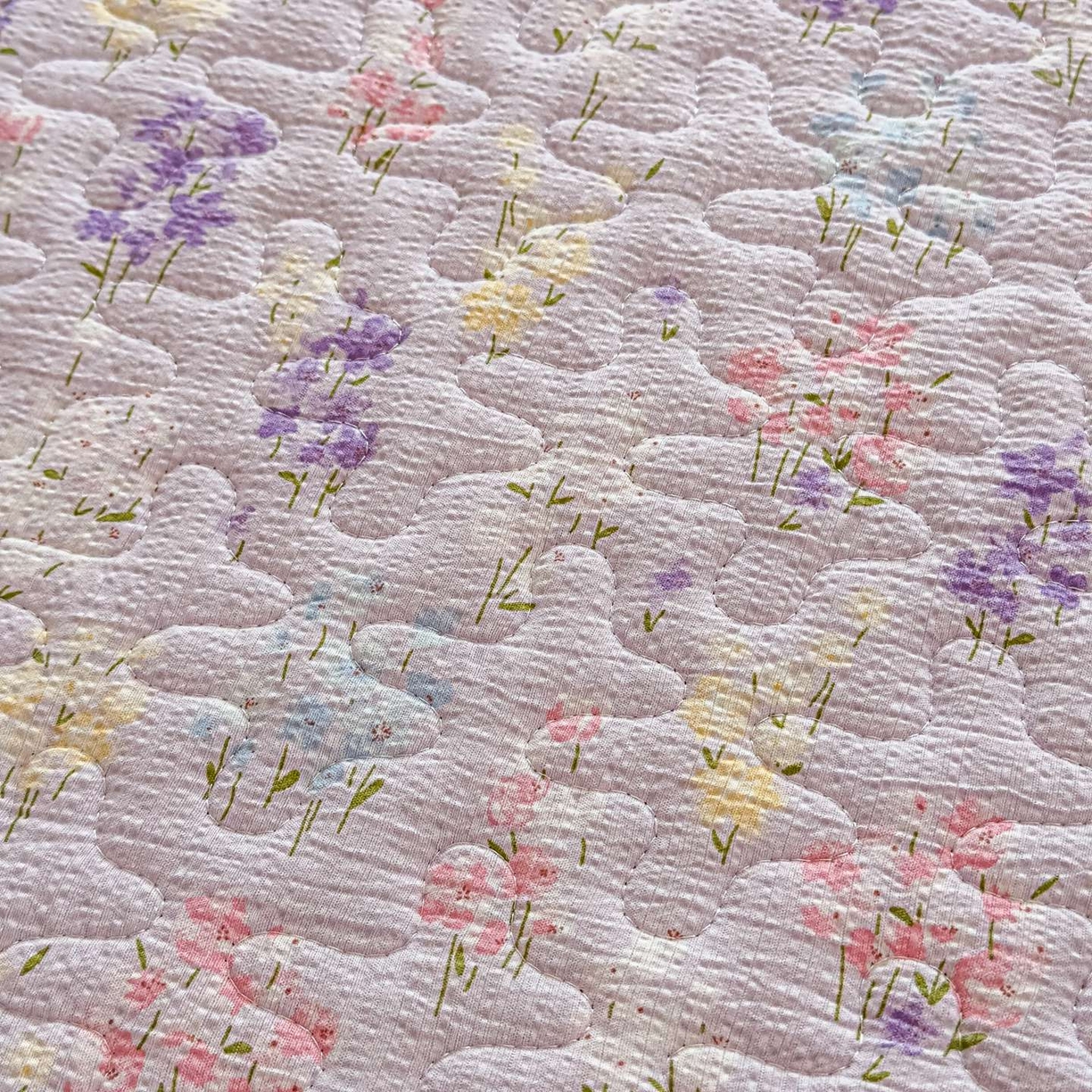 91家纺网 家纺一手货源 找家纺 雅眠居 2026直播爆款泡芙棉双层蕾丝花边床盖四件套 薰衣草