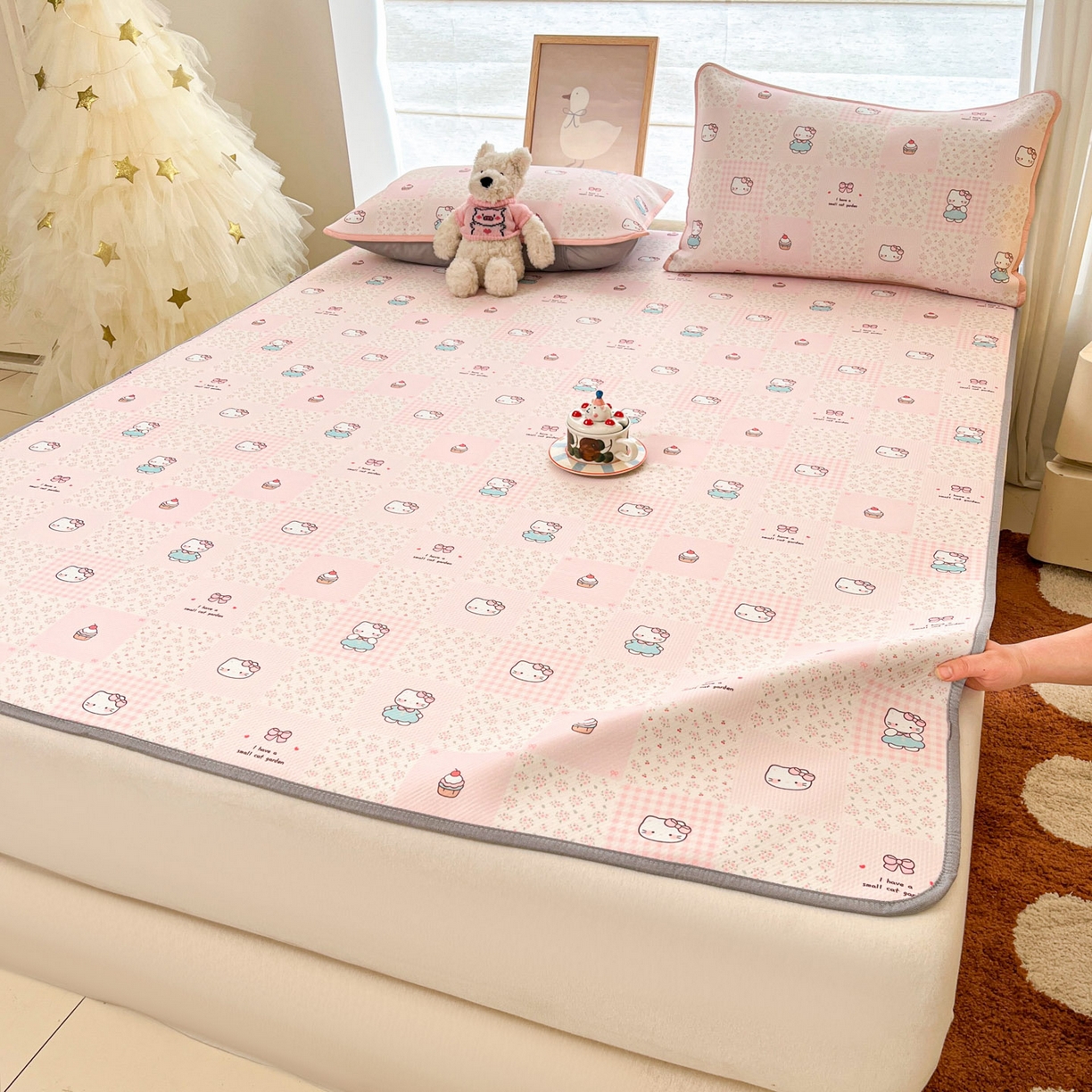 91家纺网 家纺一手货源 找家纺 川悦生活 2026新款凉感冰丝席大床小阪冰丝凉席 席奶油糕糕喵