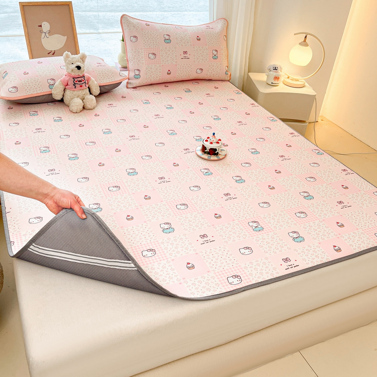 91家纺网 家纺一手货源 找家纺 川悦生活 2026新款凉感冰丝席大床小阪冰丝凉席 席奶油糕糕喵