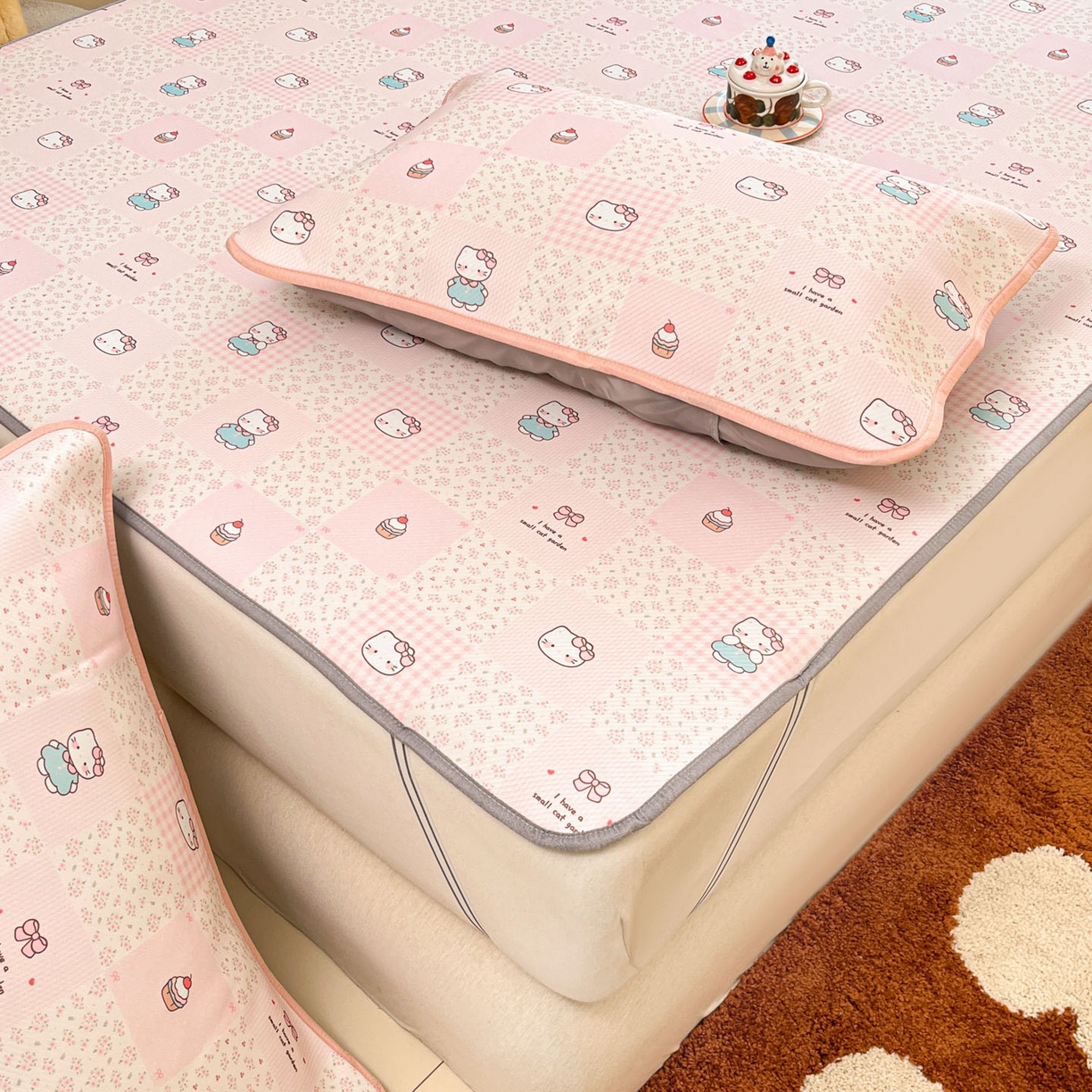 91家纺网 家纺一手货源 找家纺 川悦生活 2026新款凉感冰丝席大床小阪冰丝凉席 席奶油糕糕喵