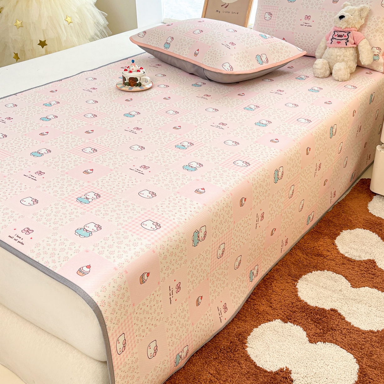 91家纺网 家纺一手货源 找家纺 川悦生活 2026新款凉感冰丝席大床小阪冰丝凉席 席奶油糕糕喵