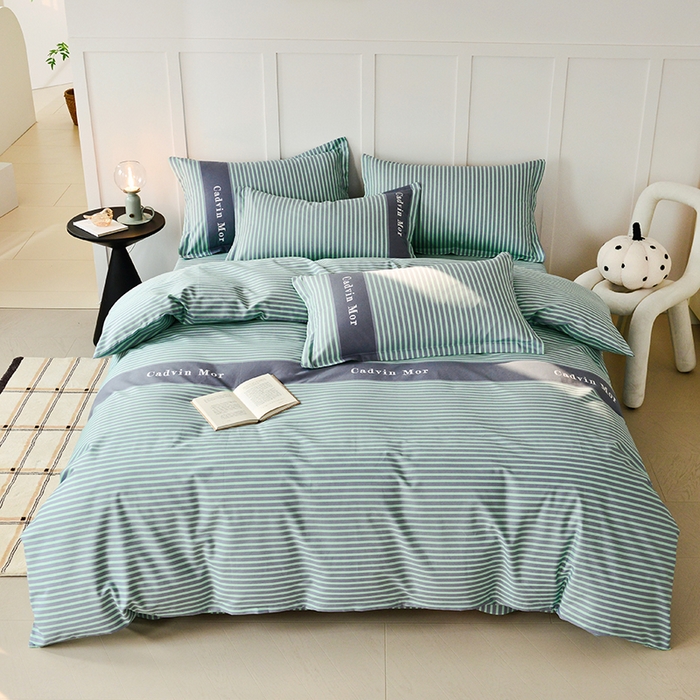 91家纺网 家纺一手货源 找家纺 登登 2024新款直播爆款清新风纯棉全棉三四件套 克罗伊