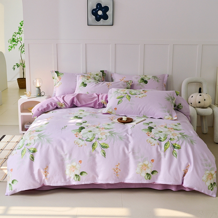 91家纺网 家纺一手货源 找家纺 登登 2024新款直播爆款清新风纯棉全棉三四件套 丽芙,丽芙