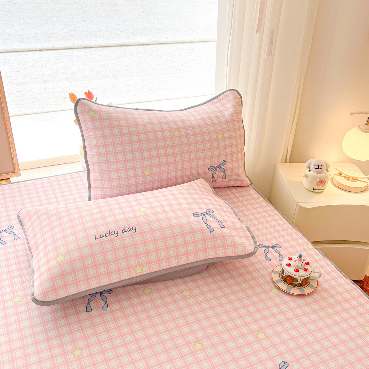 91家纺网 家纺一手货源 找家纺 川悦生活 2026新款凉感冰丝席大床小阪冰丝凉席 席奶油可盐