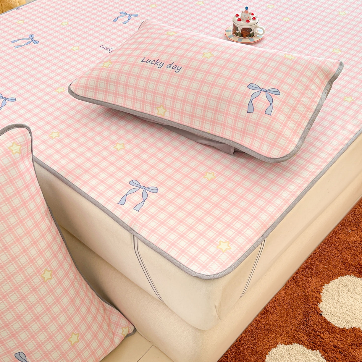 91家纺网 家纺一手货源 找家纺 川悦生活 2026新款凉感冰丝席大床小阪冰丝凉席 席奶油可盐