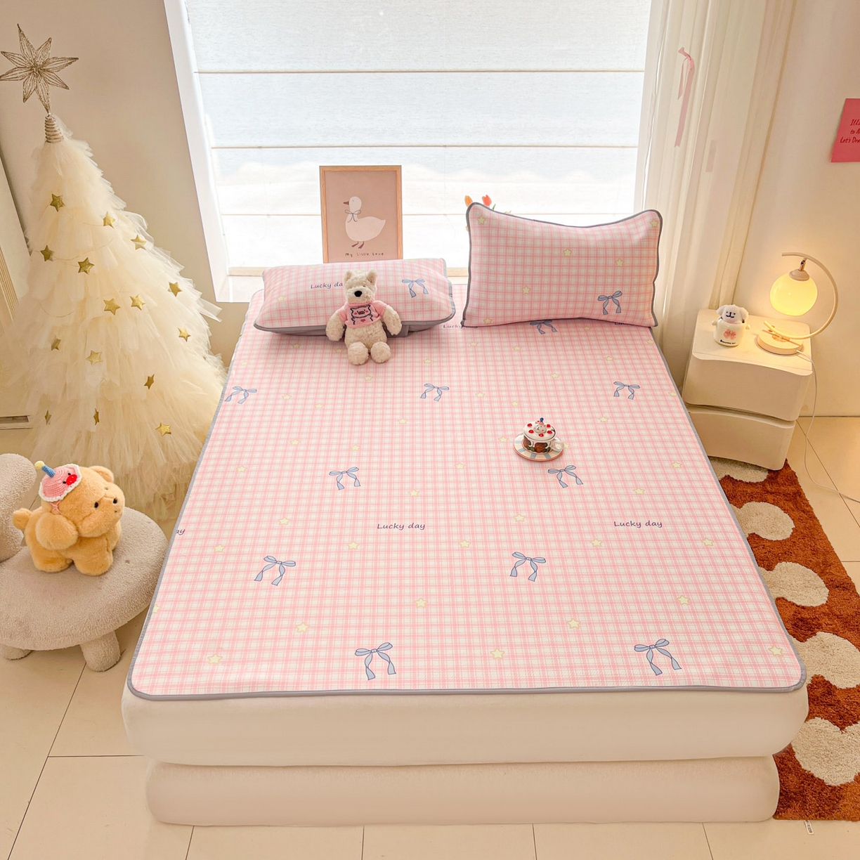 91家纺网 家纺一手货源 找家纺 川悦生活 2026新款凉感冰丝席大床小阪冰丝凉席 席奶油可盐