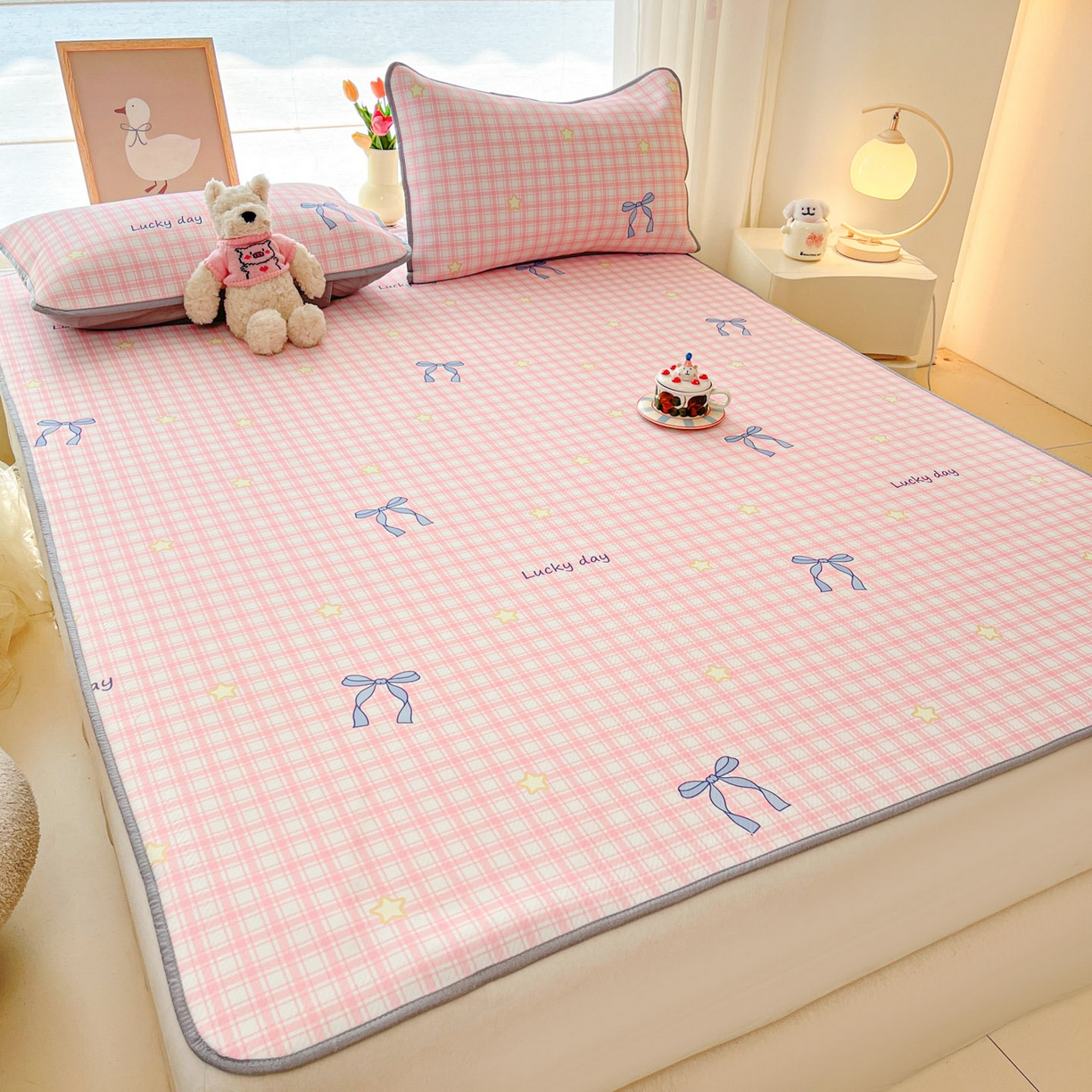 91家纺网 家纺一手货源 找家纺 川悦生活 2026新款凉感冰丝席大床小阪冰丝凉席 席奶油可盐