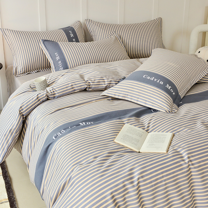 91家纺网 家纺一手货源 找家纺 登登 2024新款直播爆款清新风纯棉全棉三四件套 慢生活