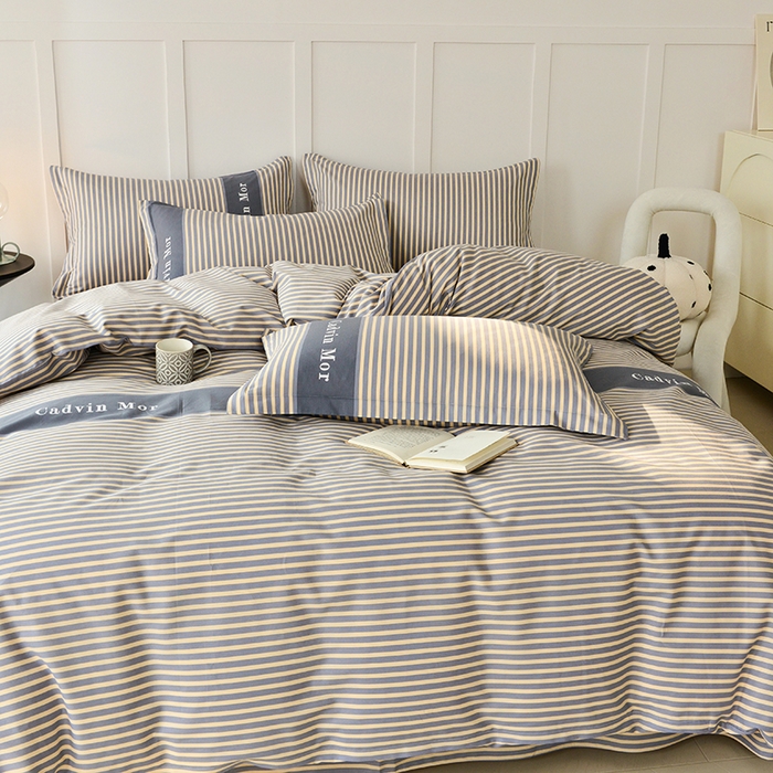 91家纺网 家纺一手货源 找家纺 登登 2024新款直播爆款清新风纯棉全棉三四件套 慢生活