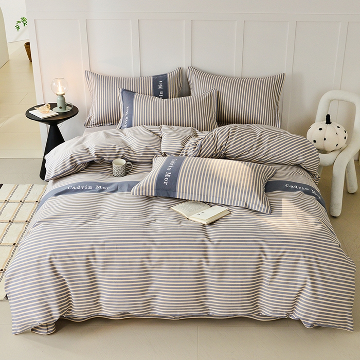 91家纺网 家纺一手货源 找家纺 登登 2024新款直播爆款清新风纯棉全棉三四件套 慢生活