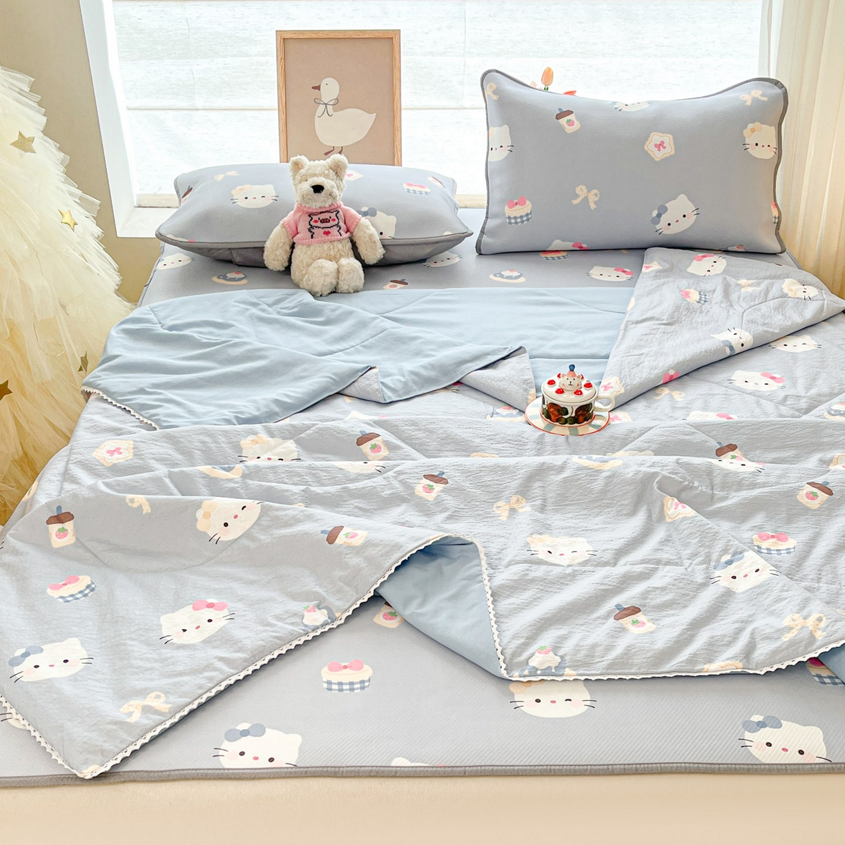 91家纺网 家纺一手货源 找家纺 川悦生活 2026新款凉感冰丝席大床小阪冰丝凉席 席汽水小咪