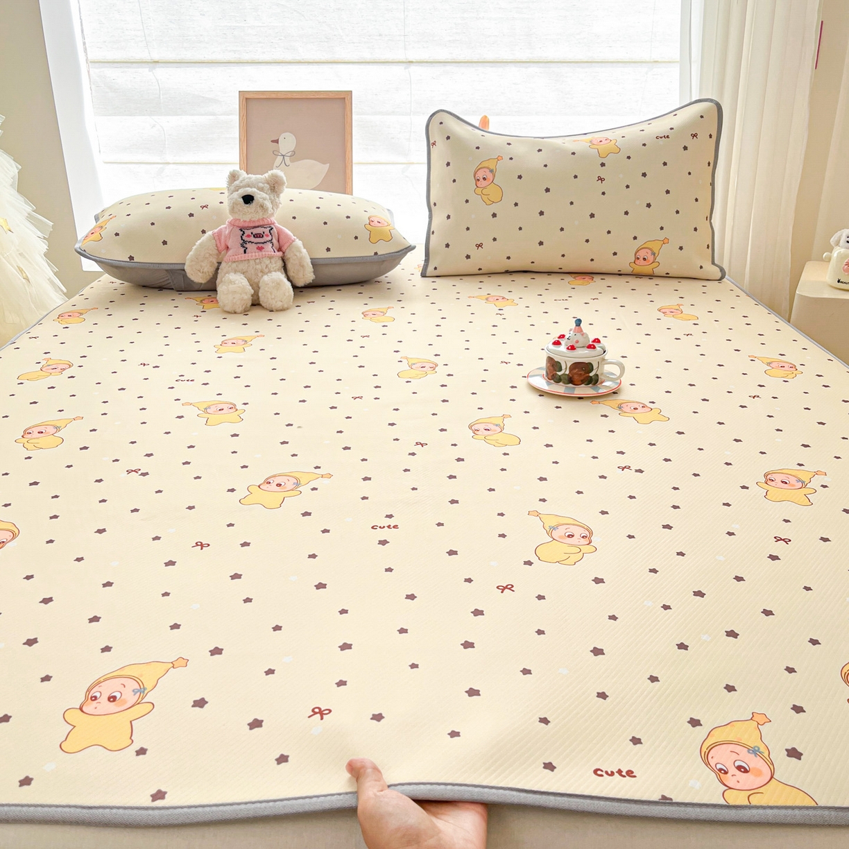 川悦生活 2026新款凉感冰丝席大床小阪冰丝凉席 席恰星星