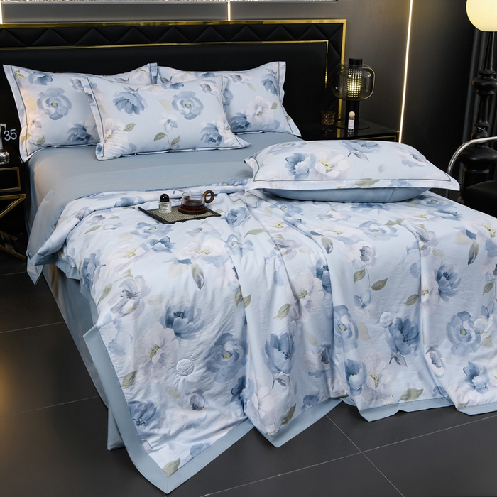 91家纺网 家纺一手货源 找家纺 （总）千嘻汇 2026新款水洗天丝真丝夏被四件套夏凉被空调被