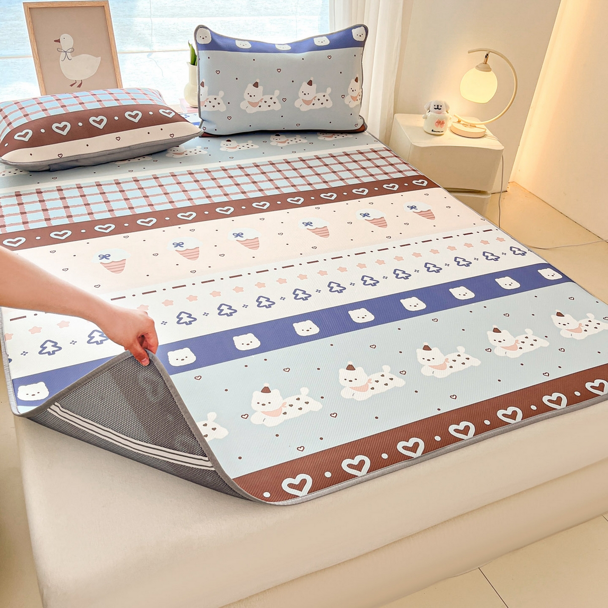 91家纺网 家纺一手货源 找家纺 川悦生活 2026新款凉感冰丝席大床小阪冰丝凉席 席巧克力乐园