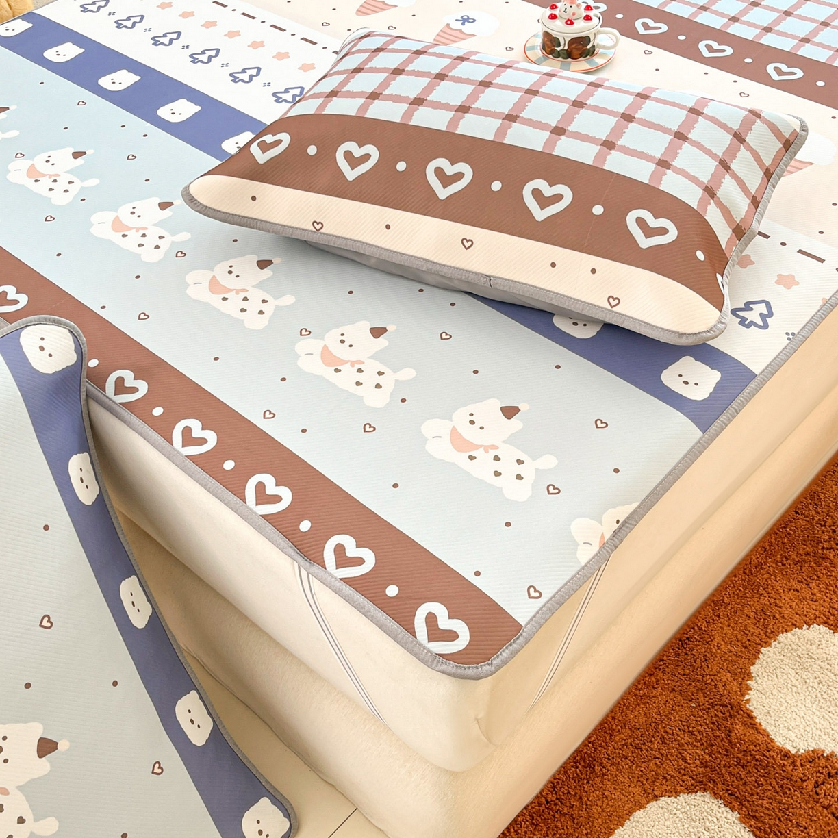 91家纺网 家纺一手货源 找家纺 川悦生活 2026新款凉感冰丝席大床小阪冰丝凉席 席巧克力乐园