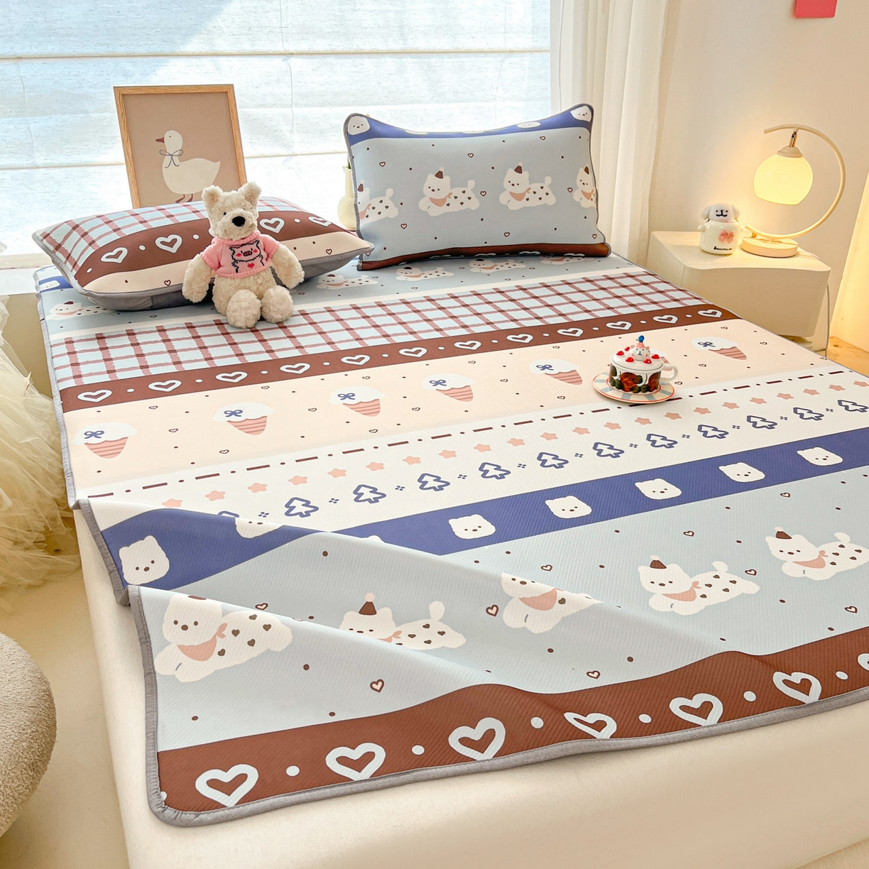 91家纺网 家纺一手货源 找家纺 川悦生活 2026新款凉感冰丝席大床小阪冰丝凉席 席巧克力乐园