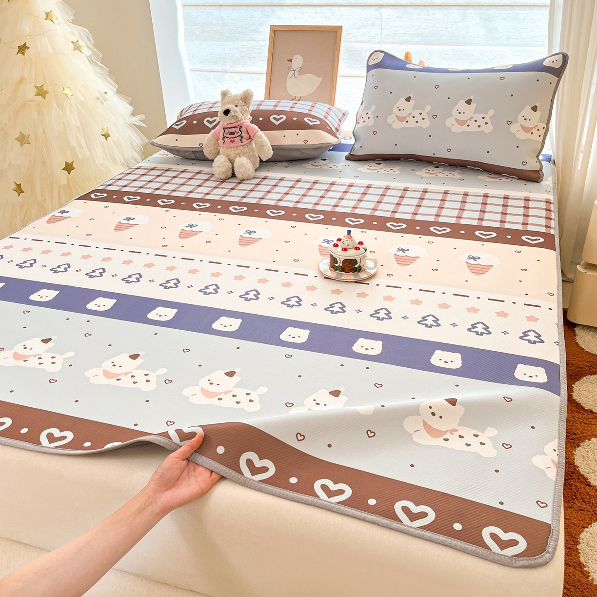 91家纺网 家纺一手货源 找家纺 川悦生活 2026新款凉感冰丝席大床小阪冰丝凉席 席巧克力乐园