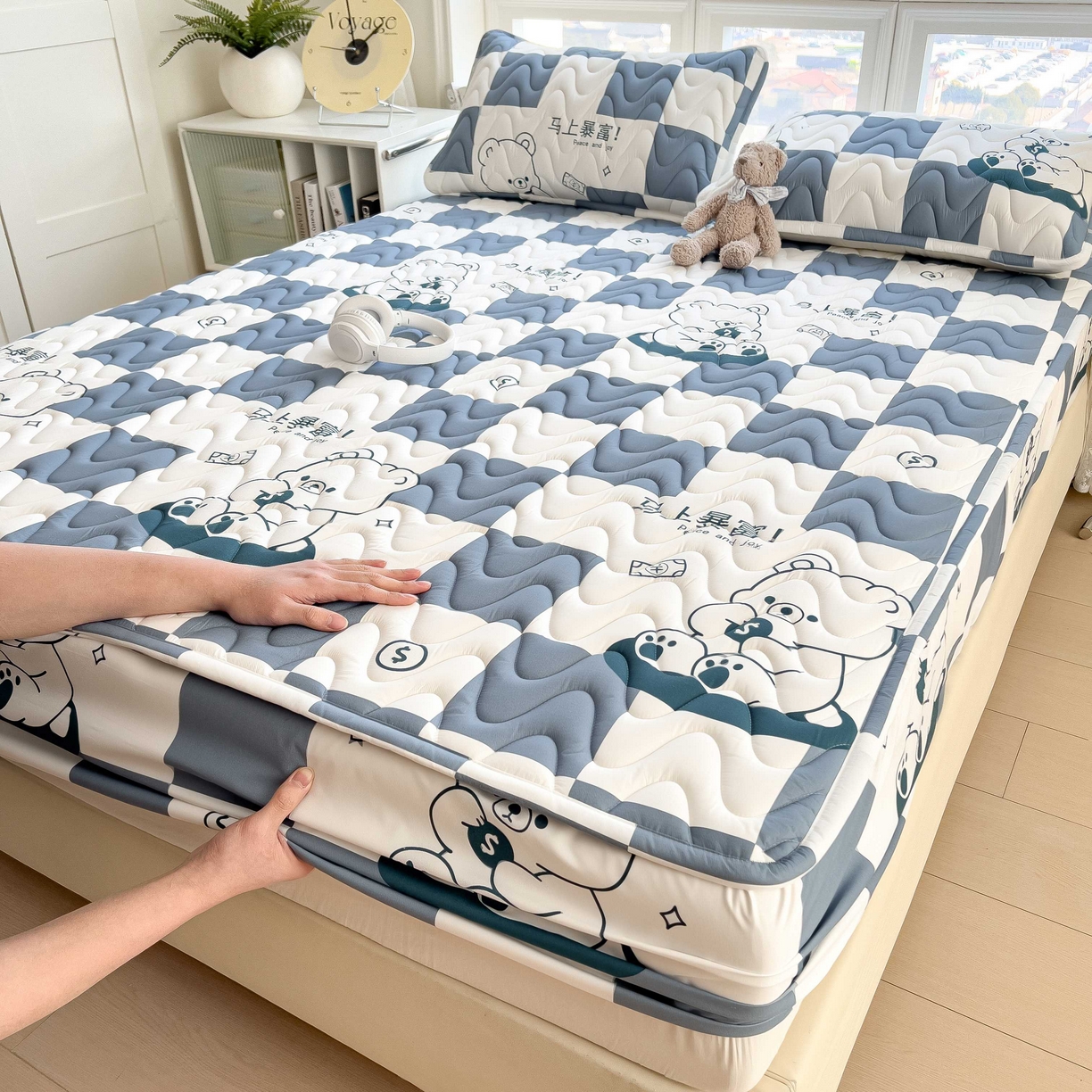 91家纺网 家纺一手货源 找家纺 （总）希廷顿 2026新款印花夹棉防水床笠单床笠床笠单件