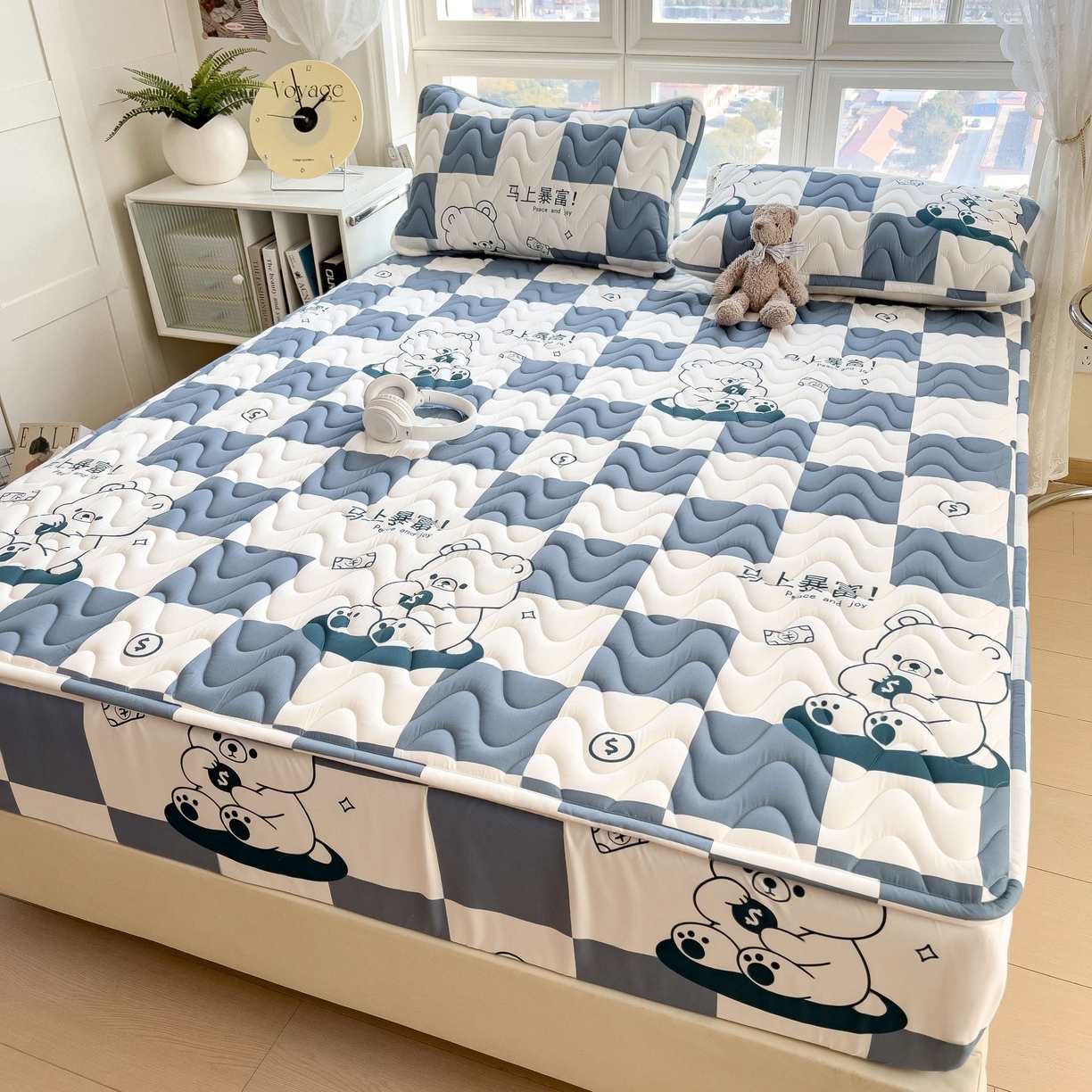 91家纺网 家纺一手货源 找家纺 （总）希廷顿 2026新款印花夹棉防水床笠单床笠床笠单件