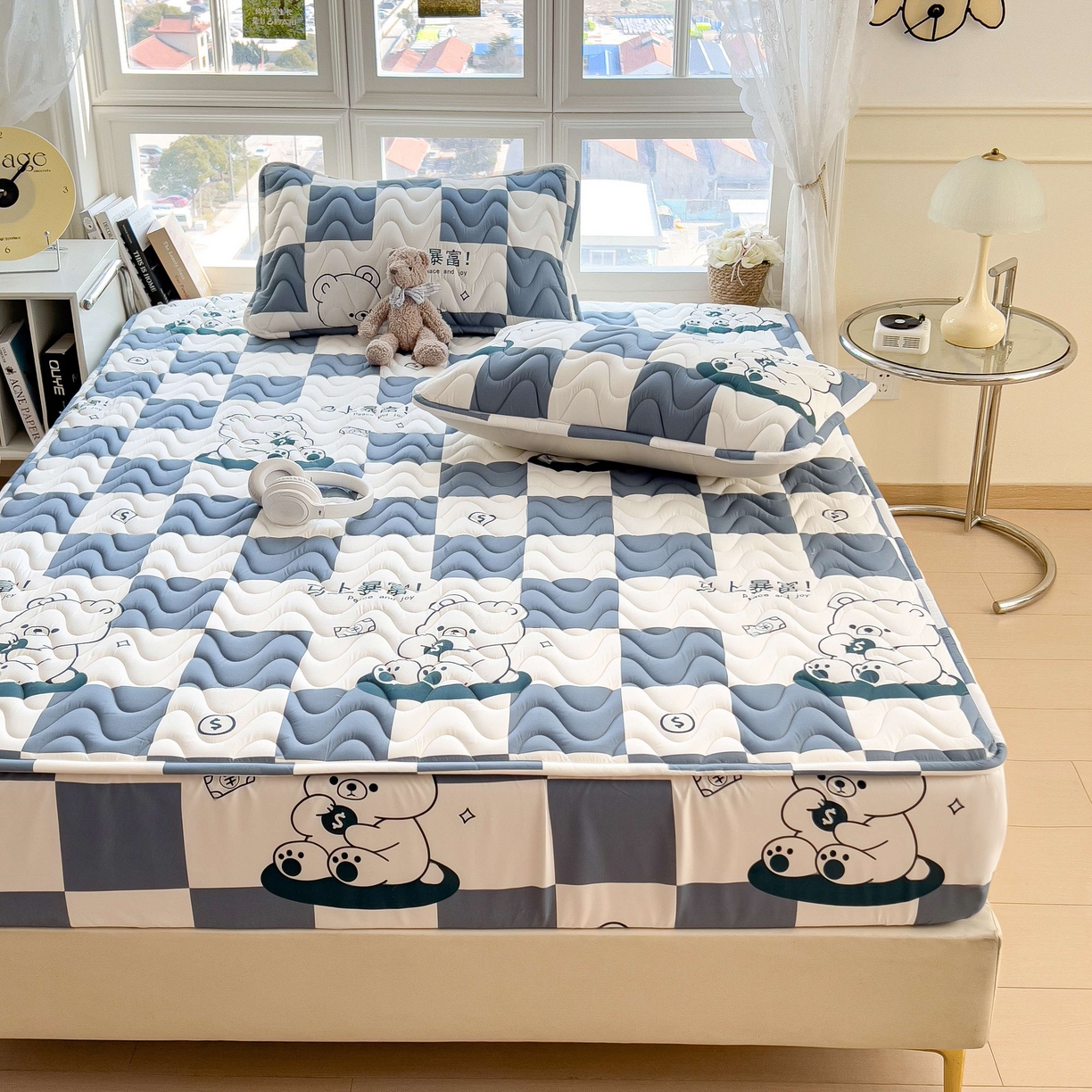 91家纺网 家纺一手货源 找家纺 （总）希廷顿 2026新款印花夹棉防水床笠单床笠床笠单件