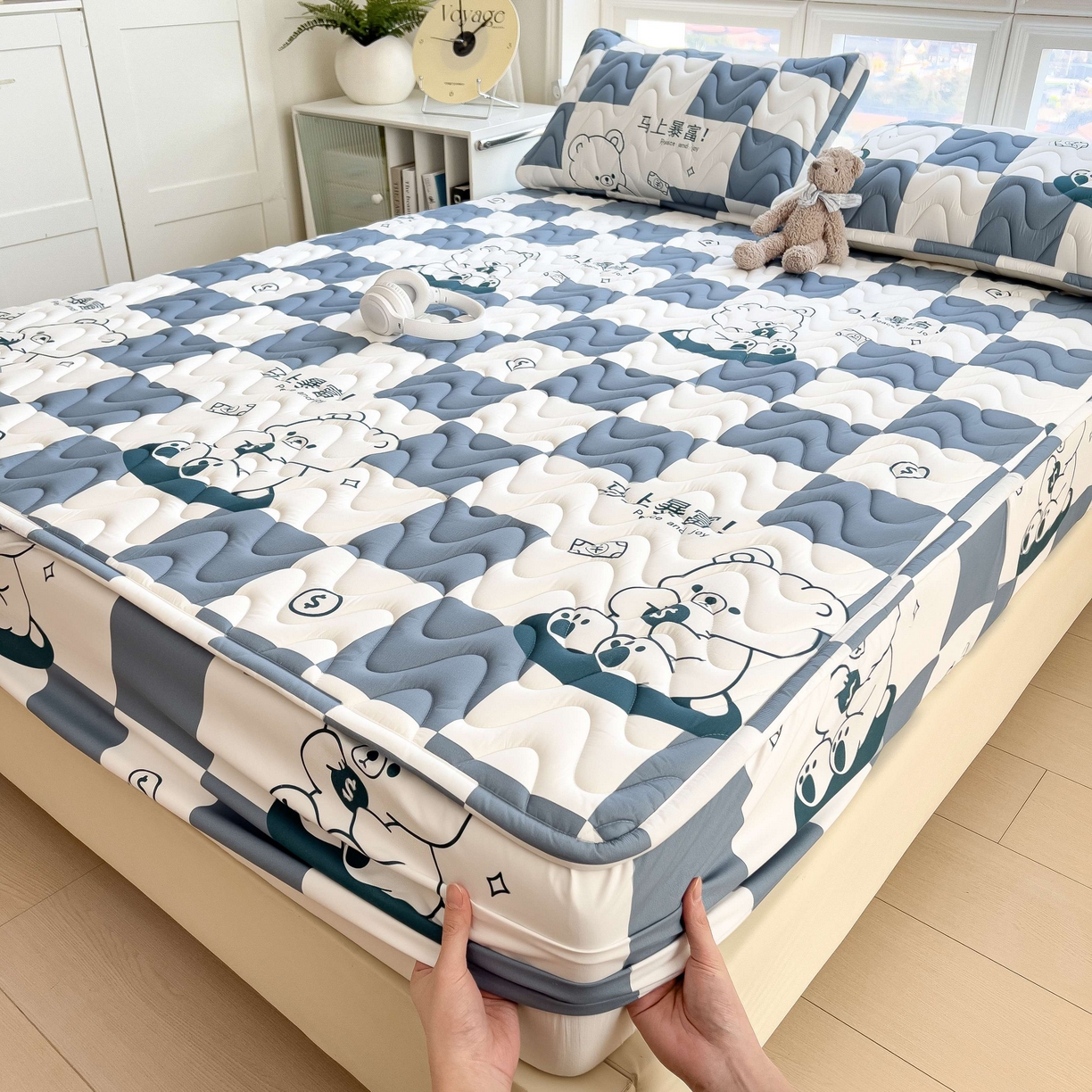 91家纺网 家纺一手货源 找家纺 （总）希廷顿 2026新款印花夹棉防水床笠单床笠床笠单件