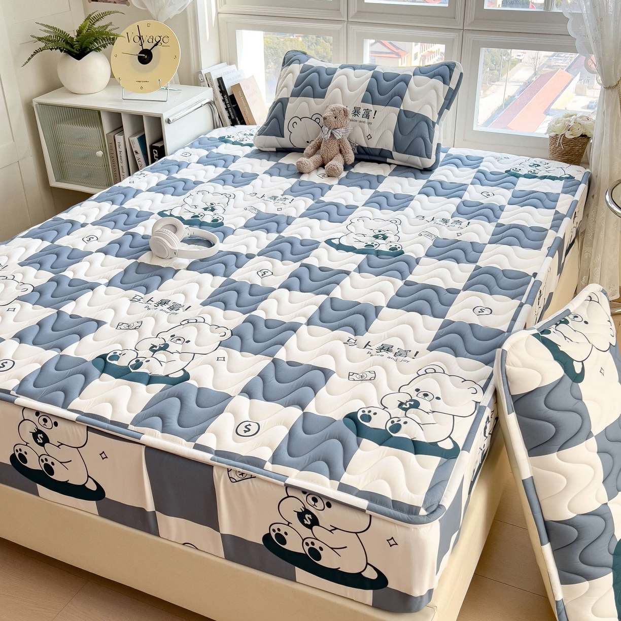 91家纺网 家纺一手货源 找家纺 （总）希廷顿 2026新款印花夹棉防水床笠单床笠床笠单件