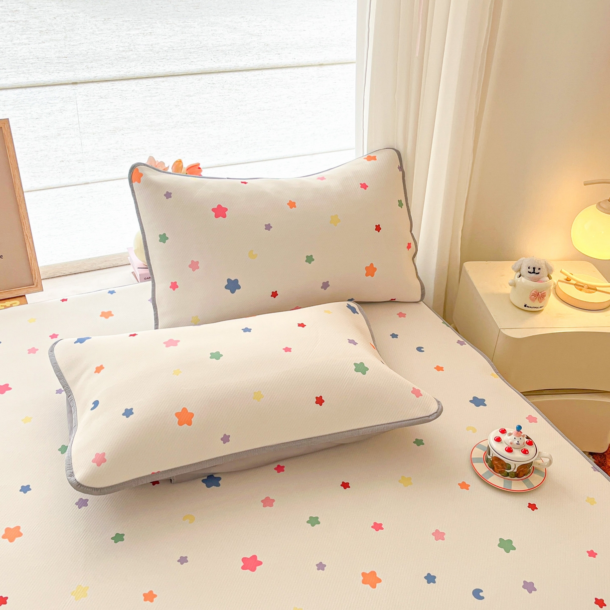 91家纺网 家纺一手货源 找家纺 川悦生活 2026新款凉感冰丝席大床小阪冰丝凉席 席晴天星星