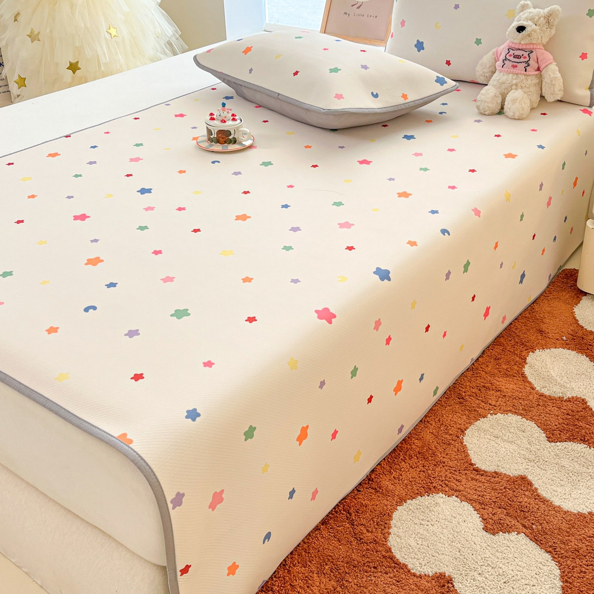 91家纺网 家纺一手货源 找家纺 川悦生活 2026新款凉感冰丝席大床小阪冰丝凉席 席晴天星星