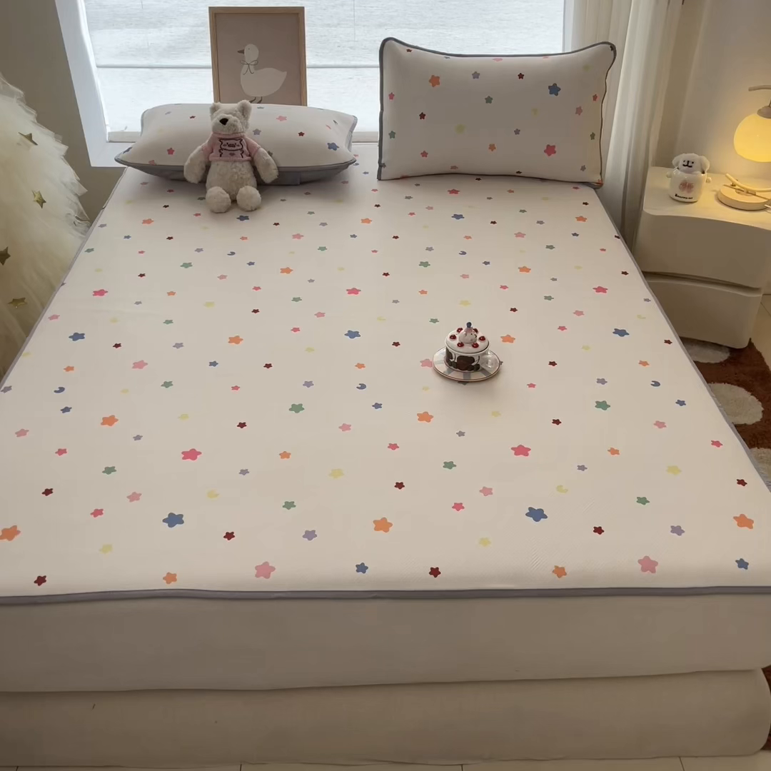 91家纺网 家纺一手货源 找家纺 川悦生活 2026新款凉感冰丝席大床小阪冰丝凉席 席晴天星星