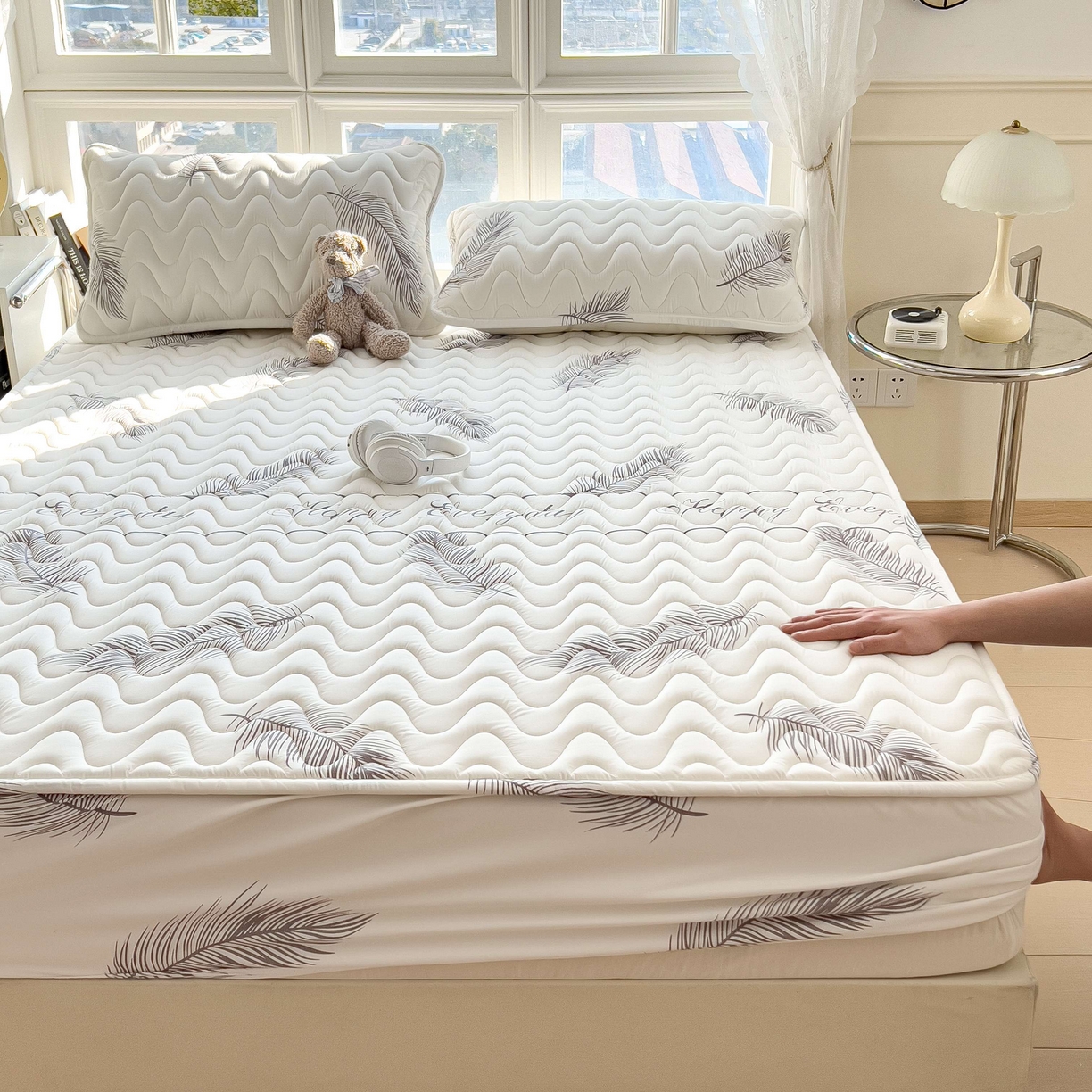 91家纺网 家纺一手货源 找家纺 希廷顿 2026新款印花夹棉防水床笠单床笠床笠单件 梦幻森林