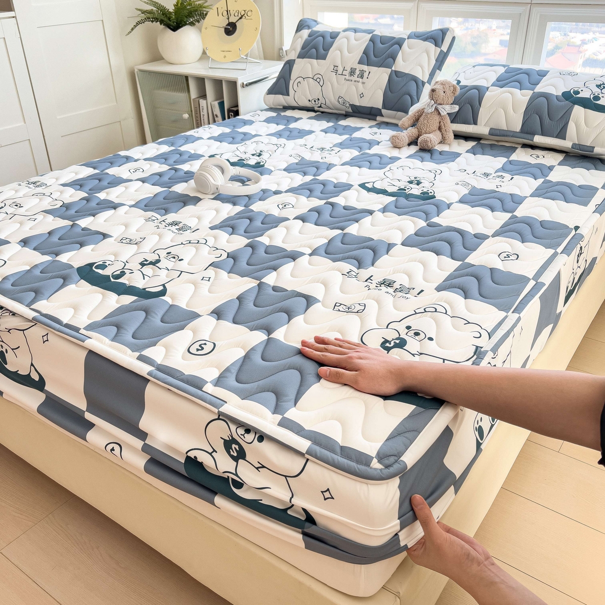 91家纺网 家纺一手货源 找家纺 希廷顿 2026新款印花夹棉防水床笠单床笠床笠单件 马上暴富