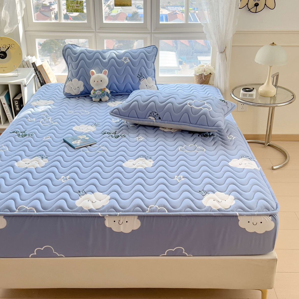 91家纺网 家纺一手货源 找家纺 希廷顿 2026新款印花夹棉防水床笠单床笠床笠单件 云之恋