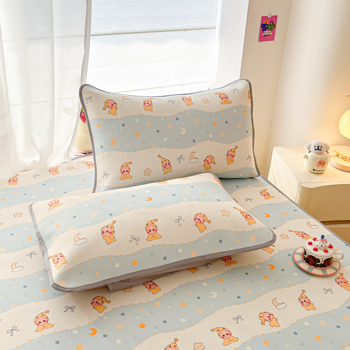 91家纺网 家纺一手货源 找家纺 川悦生活 2026新款凉感冰丝席大床小阪冰丝凉席 席数星星