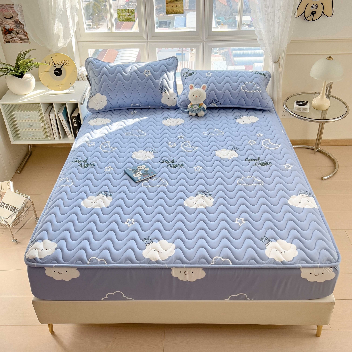 91家纺网 家纺一手货源 找家纺 希廷顿 2026新款印花夹棉防水床笠单床笠床笠单件 云之恋