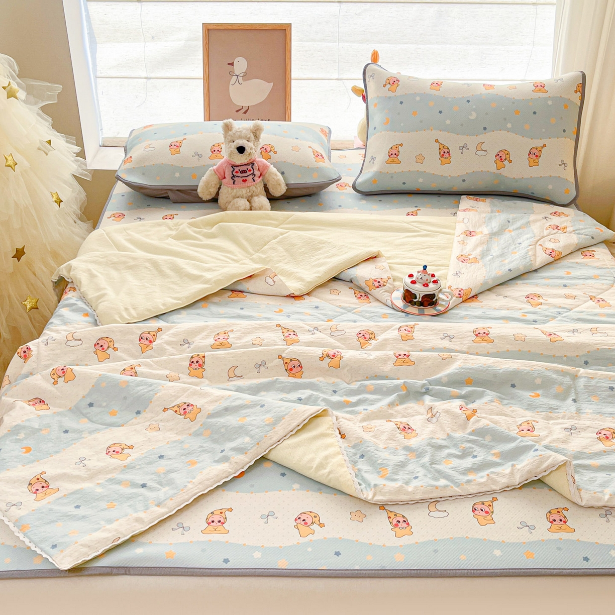 91家纺网 家纺一手货源 找家纺 川悦生活 2026新款凉感冰丝席大床小阪冰丝凉席 席数星星