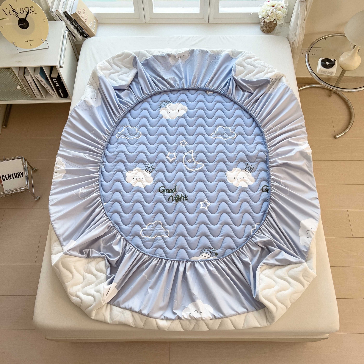 91家纺网 家纺一手货源 找家纺 希廷顿 2026新款印花夹棉防水床笠单床笠床笠单件 云之恋