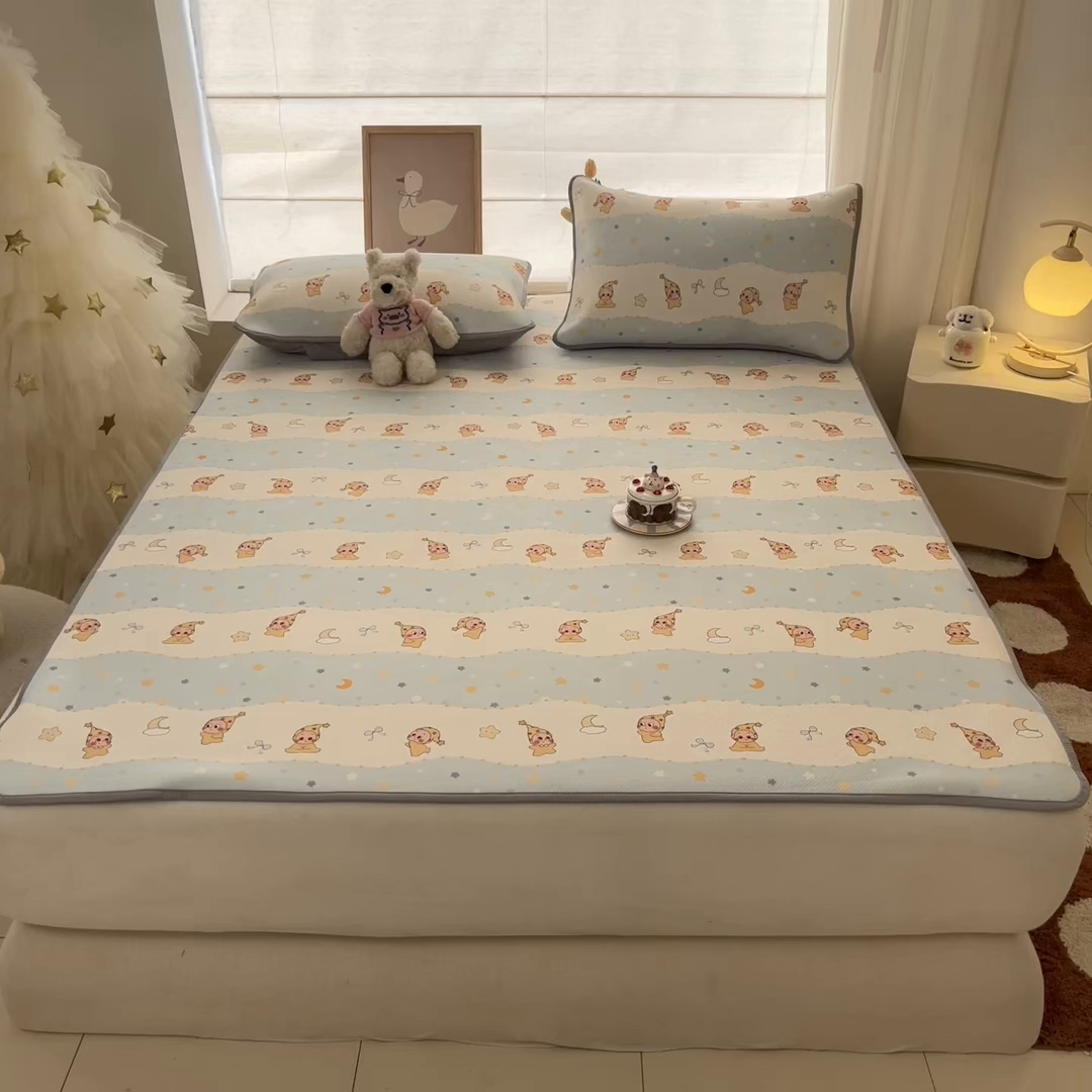 91家纺网 家纺一手货源 找家纺 川悦生活 2026新款凉感冰丝席大床小阪冰丝凉席 席数星星