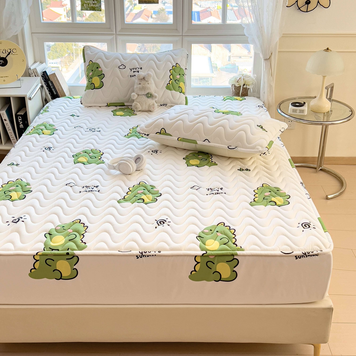 91家纺网 家纺一手货源 找家纺 希廷顿 2026新款印花夹棉防水床笠单床笠床笠单件 小恐龙