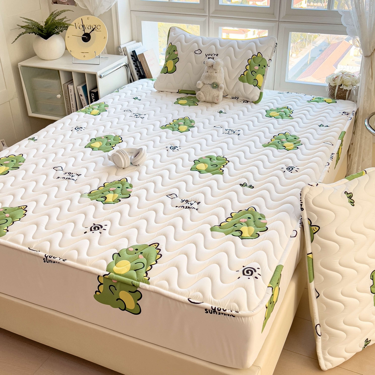 91家纺网 家纺一手货源 找家纺 希廷顿 2026新款印花夹棉防水床笠单床笠床笠单件 小恐龙