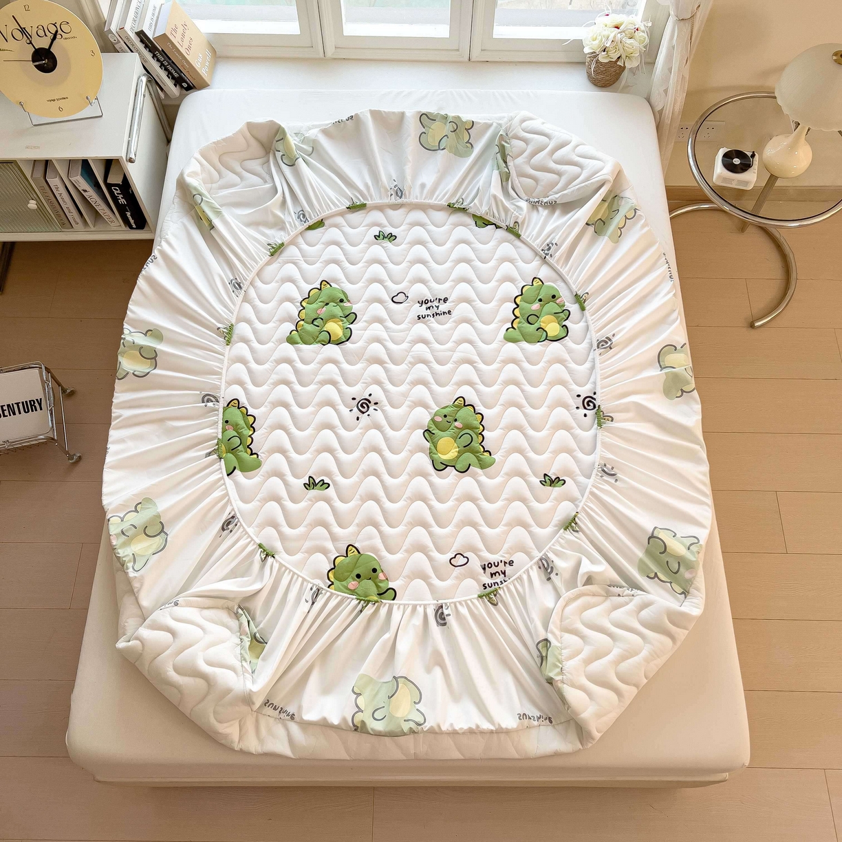 91家纺网 家纺一手货源 找家纺 希廷顿 2026新款印花夹棉防水床笠单床笠床笠单件 小恐龙